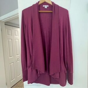 ATHLETA PRANAYAMA RESTORE WRAP CARDIGAN BERRY XXS
